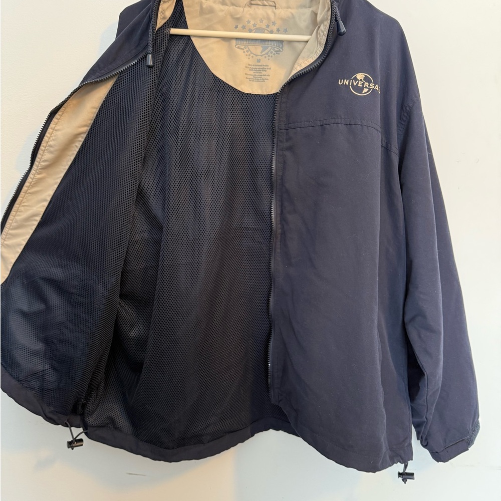 Universal Studios Men's light weight Jacket mesh lining blue Size M vintage